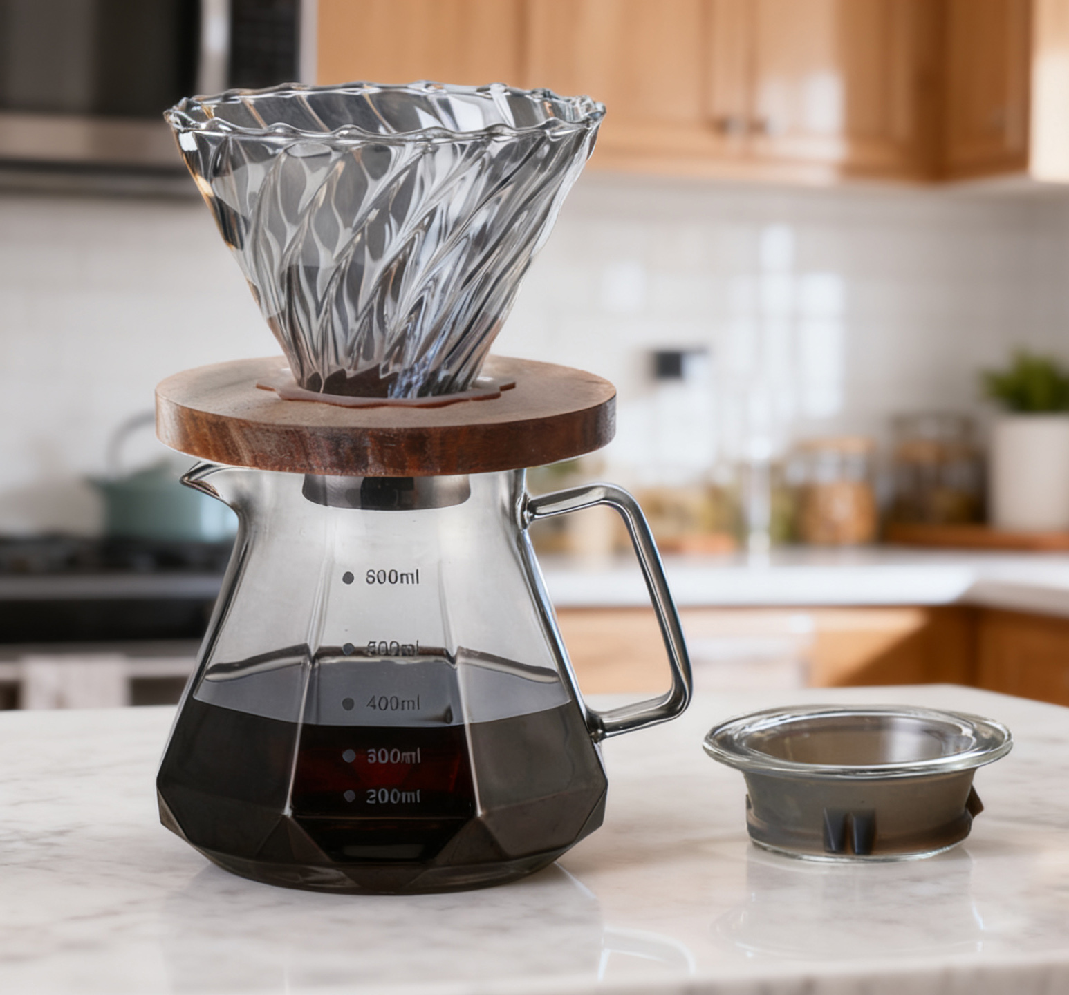 BeeCa Smoked Glass Pour Over Set