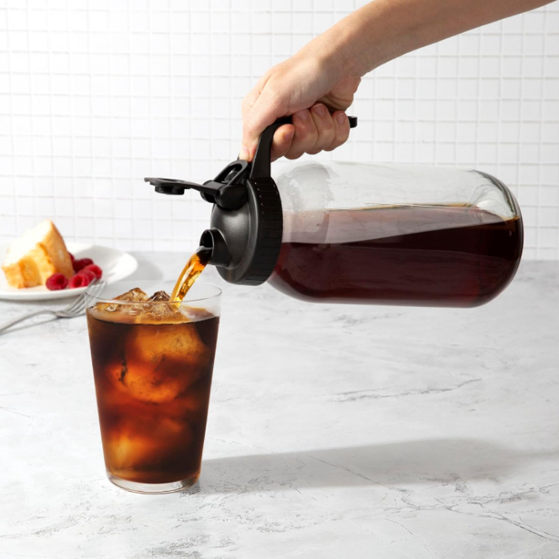 BeeCa Mason Jar Pitcher Cold Brew Coffee Maker - Wide Mouth & Multi-Purpose Use